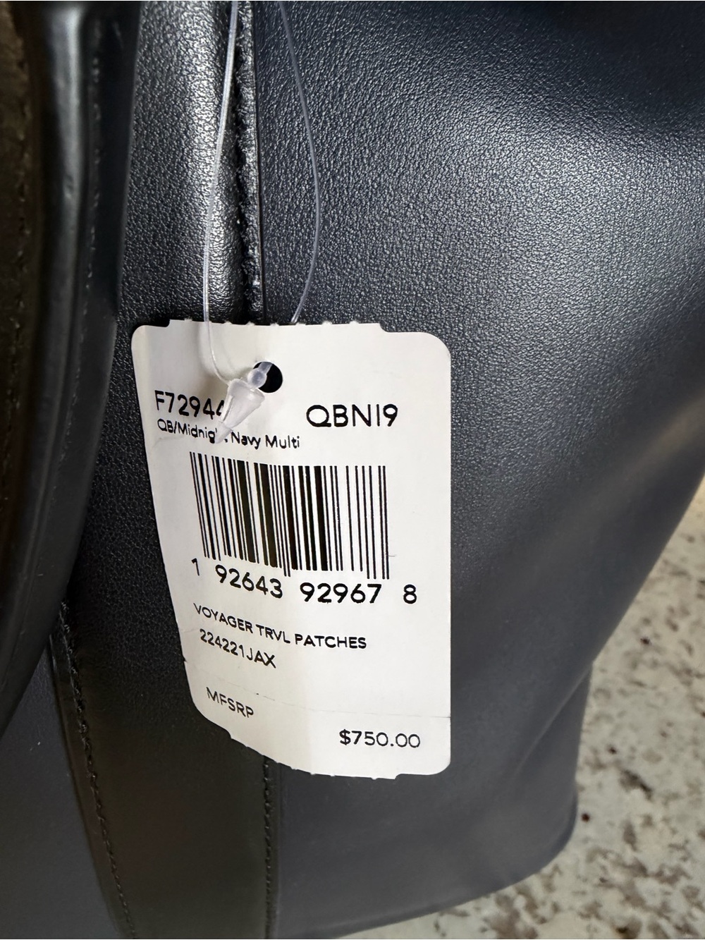Coach Navy Leather Duffel with Colorful Travel Patch Accents - Picture 5 of 12